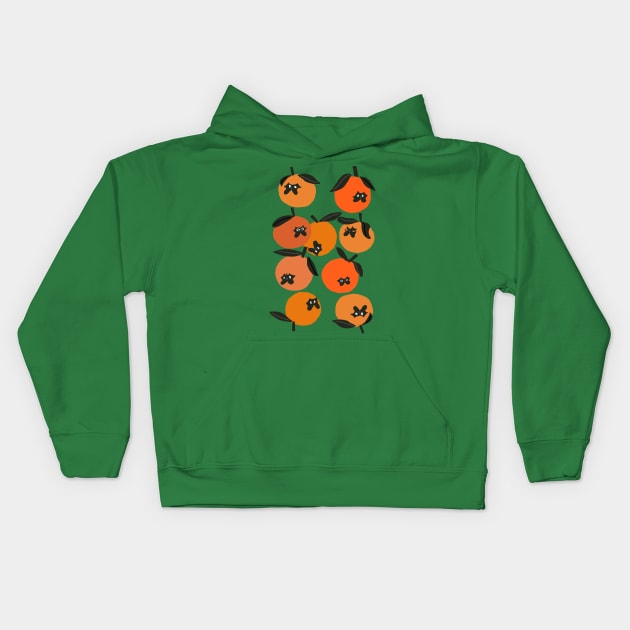 Oranges and Pugs Kids Hoodie by huebucket